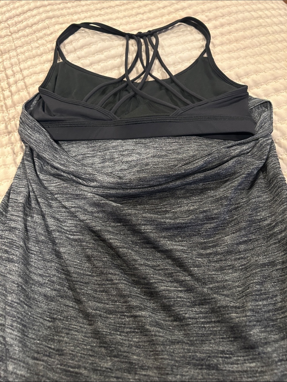Gray Strappy Back Women’s Tank Top